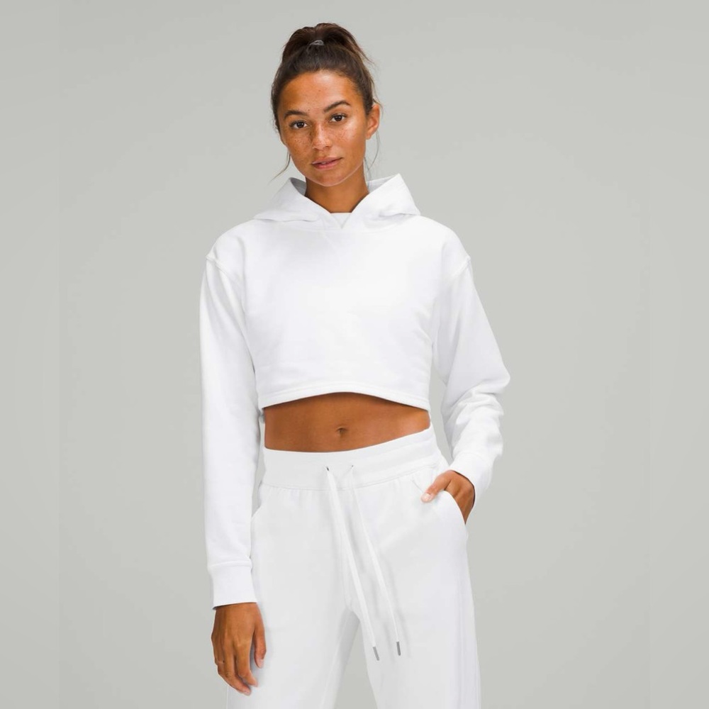 Lululemon All Yours Cotton Terry Cropped Hoodie White
